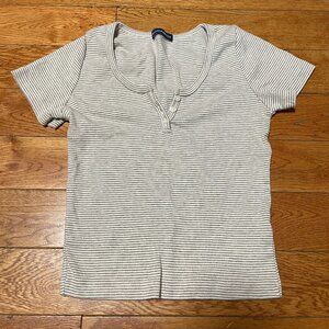 EUC Brandy Melville Zelly Stripe Grey Top T-shirt